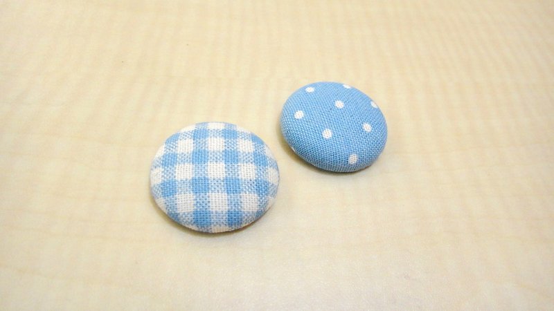 手感布包扣磁铁 - 水蓝 - 冰箱贴/磁贴 - 其他材质 蓝色