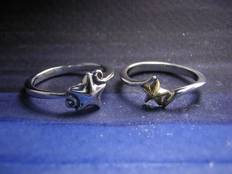 stars ζ ( gold silver star jewelry rings 星 海星 金 銀 戒指 指环 ) - 戒指 - 其他金属 白色
