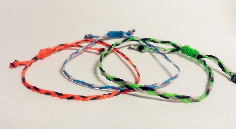 加勒比海 蚕丝蜡线 手工手环 - 手链/手环 - 其他材质 多色