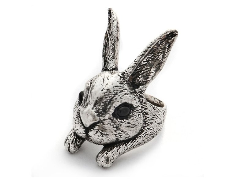 大头兔子戒指 - 戒指 - 其他金属 灰色