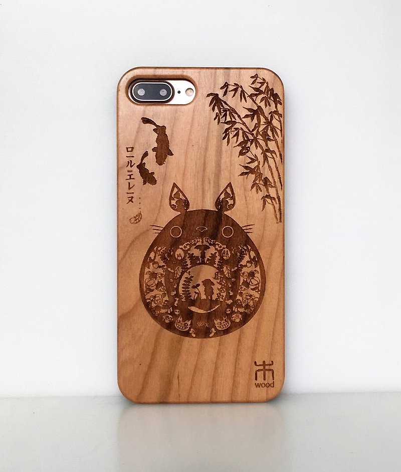 【客製】iPhone系列木質手機殼 Samsung原木手機殼 免費客制 龍貓 - 手机壳/手机套 - 木头 