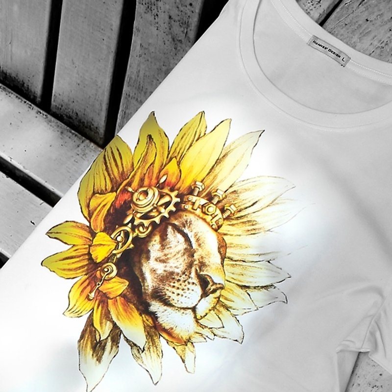 The sunflower - 中性连帽卫衣/T 恤 - 棉．麻 白色