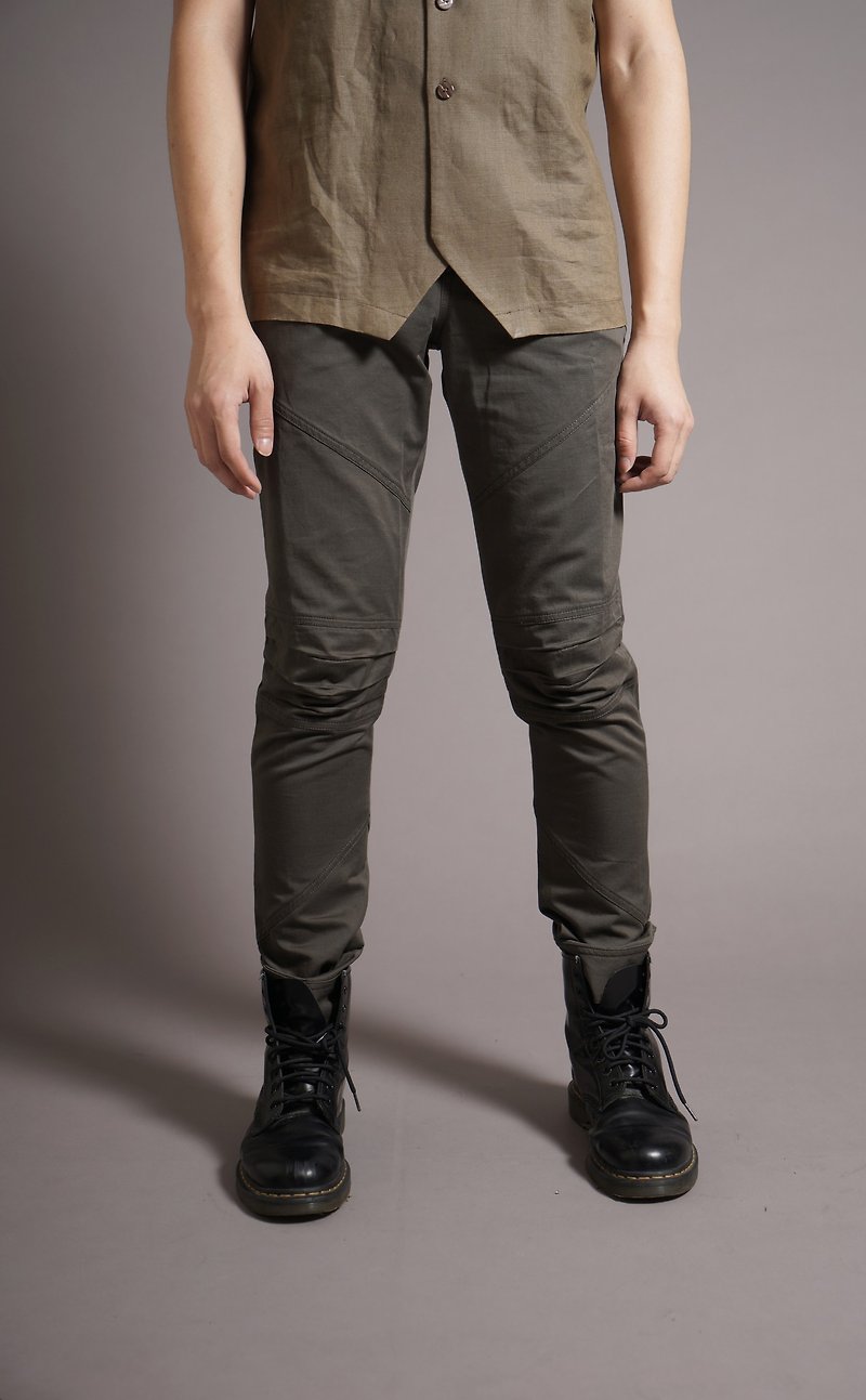 裤管折叠式剪裁裤 - 男士长裤 - 其他材质 灰色