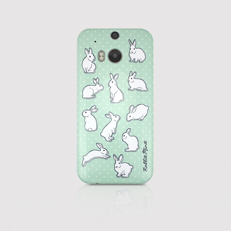 (Rabbit Mint) 薄荷兔手机壳 - 波点系列 - HTC One M8 (P00051) - 手机壳/手机套 - 塑料 绿色