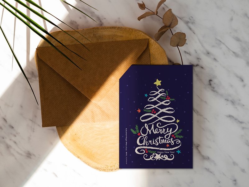 紫色手绘耶诞树【CM17073】洛可可草莓 WELKIN手创明信片 - 卡片/明信片 - 纸 