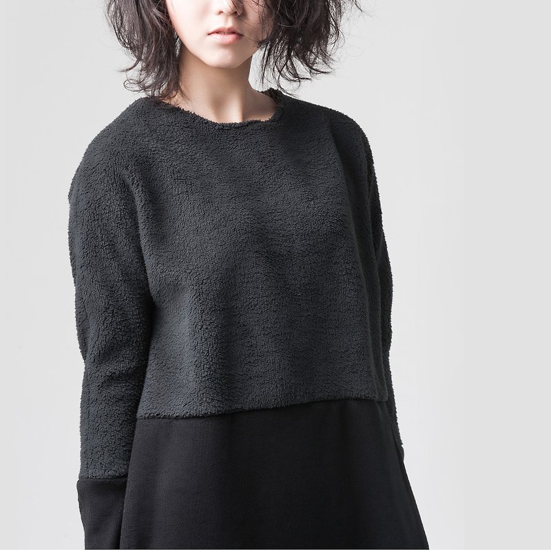 【DRESS】珊瑚绒洋装 - 洋装/连衣裙 - 羊毛 黑色
