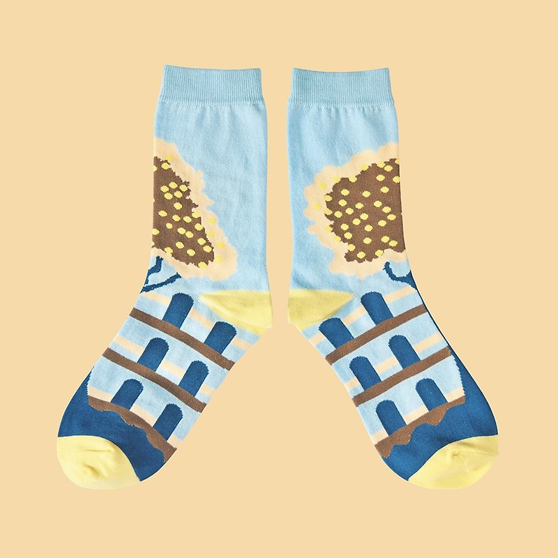 果树棉质中筒袜 / 袜子 / 天蓝 - 袜子 - 棉．麻 蓝色