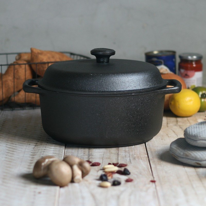 瑞典SKEPPSHULT  经典圆型铸铁锅 4L - 厨房用具 - 其他金属 黑色