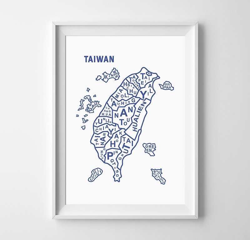 TAIWAN 可定制化 挂画 海报 - 墙贴/壁贴 - 纸 