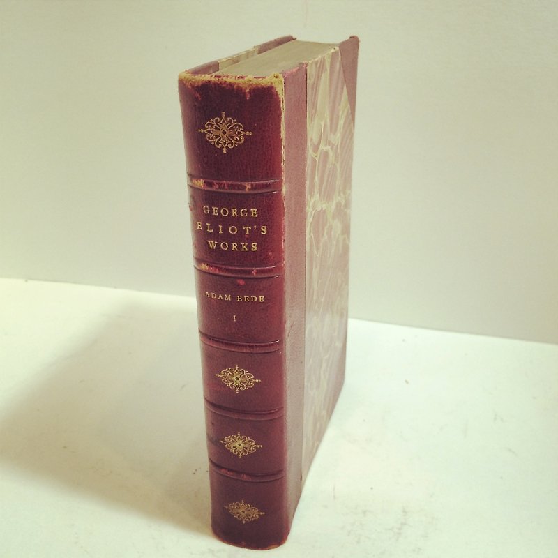 英国 1883年 真皮装祯古董书 George Eliot's Works - 其他 - 纸 红色
