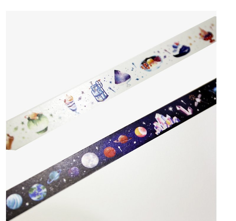 宇宙锉冰│有赠品组合 Stunning Ice + Sparkling Planet 纸胶带 - 纸胶带 - 纸 多色