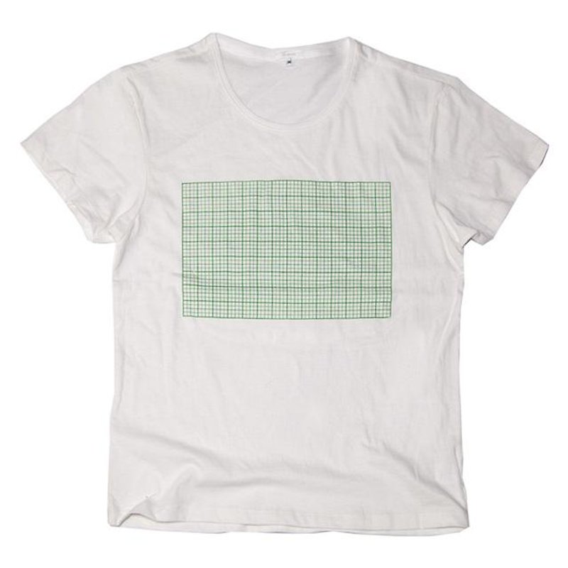 方眼紙おもしろTシャツ　ユニセックスXS〜XLサイズ　Tcollector - 女装 T 恤 - 棉．麻 白色