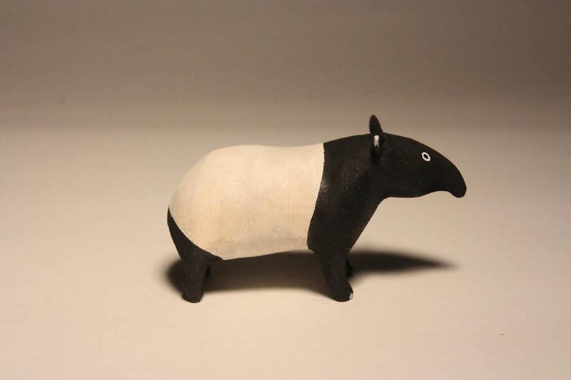 疗愈系木雕小动物_黑白貘Dream Tapir (原木手工雕刻10P限定) - 摆饰 - 木头 黑色