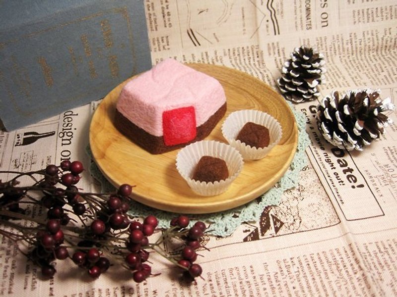 羊毛毡 巧克力-清洁刷组(草莓+原味) - 摆饰 - 羊毛 咖啡色