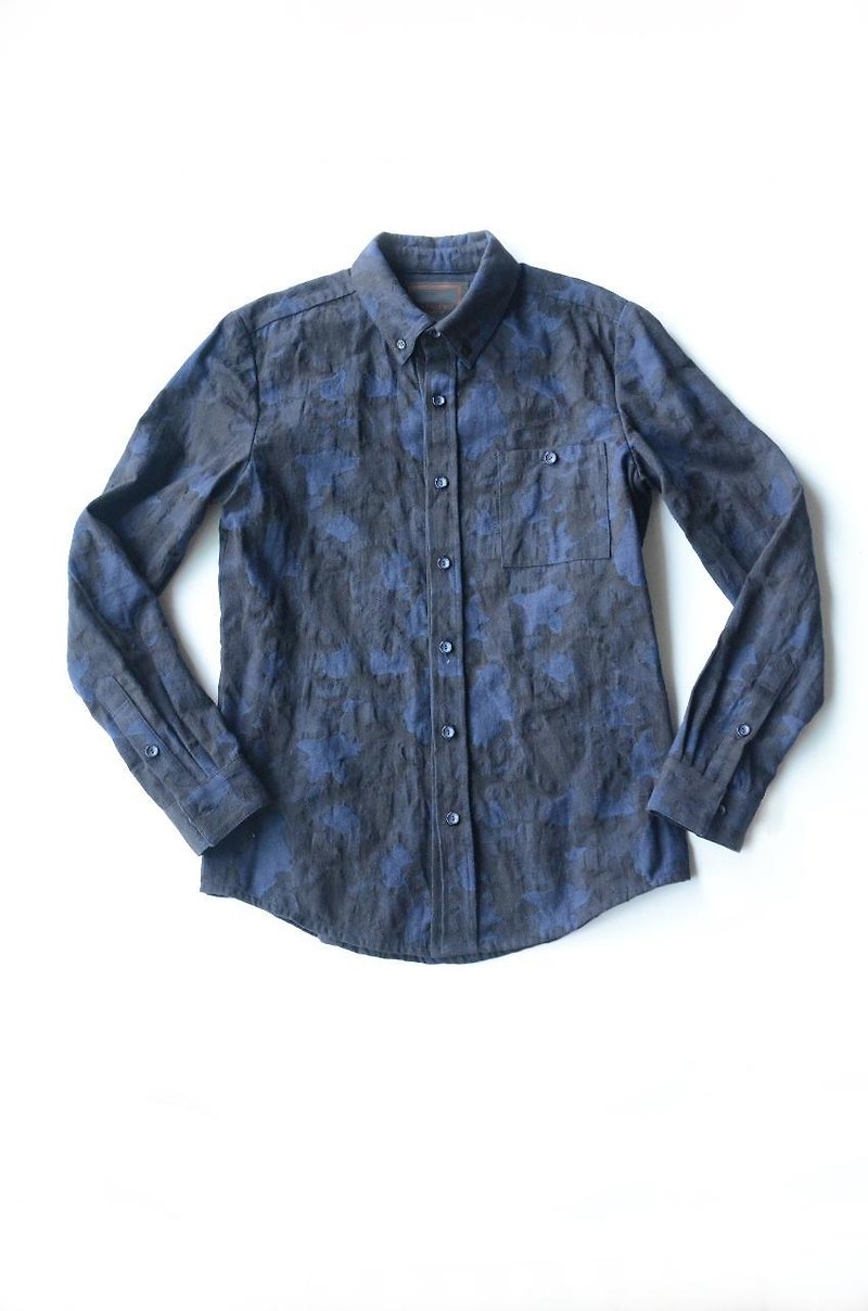 Machismo-立体梭织迷彩衬衫/蓝色 - 男装衬衫 - 其他材质 蓝色