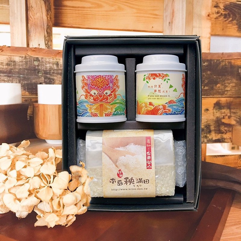 【无藏】端午公益茶米礼盒F1-花茶+台湾米(2茶1米)【仲夏梦想】 - 茶 - 新鲜食材 多色