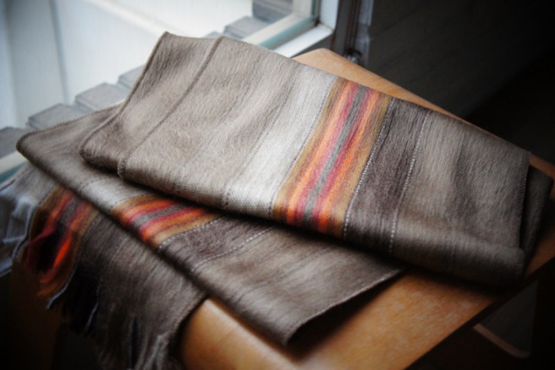 南美洲手工羊驼围巾  彩色线条 - 围巾/披肩 - 其他材质 多色
