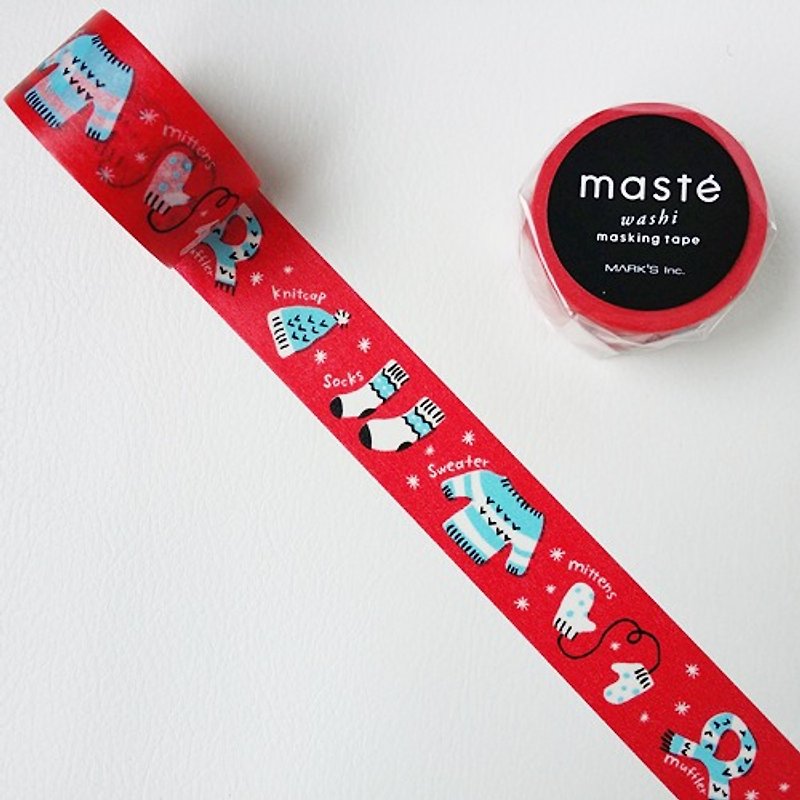maste 和纸胶带 2015 Xmas【暖暖针织品 (MST-MKT113-B)】 - 纸胶带 - 纸 红色