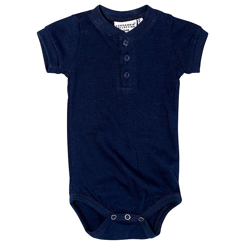【北欧童装】瑞典有机棉新婴幼儿包屁衣0M至6M 深蓝 - 包屁衣/连体衣 - 棉．麻 蓝色