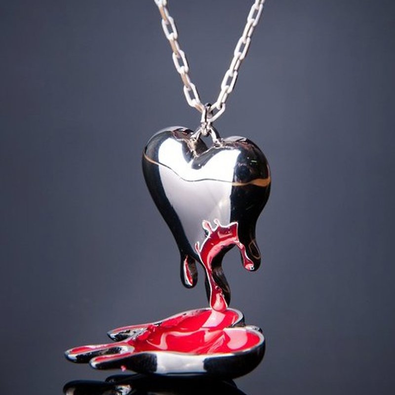 慢慢溶化的心脏项链/手链 - 项链 - 其他金属 红色