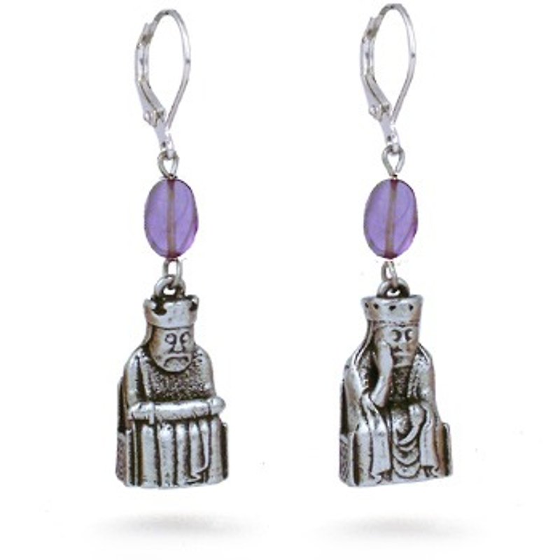 苏格兰国家博物馆路易斯棋子国王和王后耳环 - 耳环/耳夹 - 其他金属 紫色