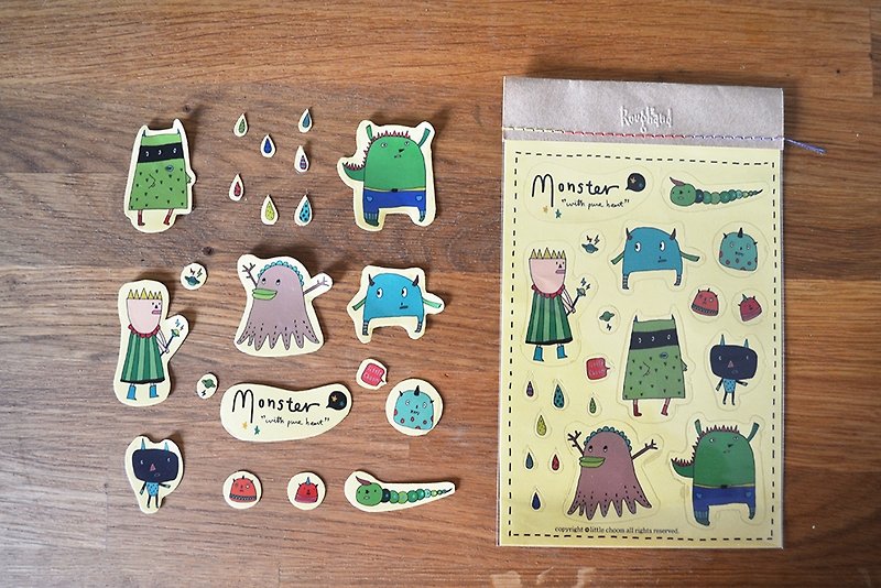 ✭✭Roughand x little choom Monster Sticker 小怪兽第二款 - 贴纸 - 纸 