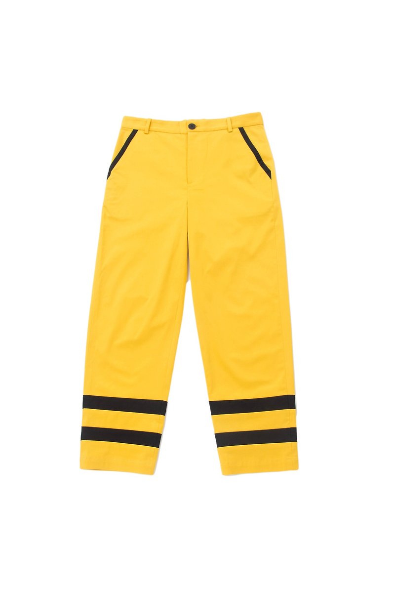 Sevenfold - Color matching stitching pant 撞色拼接长裤 (黄) - 男士长裤 - 棉．麻 黄色