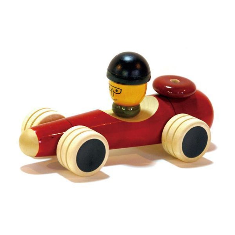 印度Maya有机木制玩具城市赛车手 - 玩具/玩偶 - 木头 咖啡色