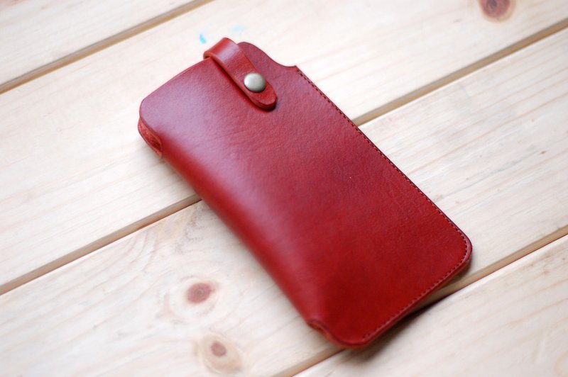 【DOZI皮革手作】iPhone5、5s、各式款式手机套，样图为红棕色 - 手机壳/手机套 - 真皮 红色