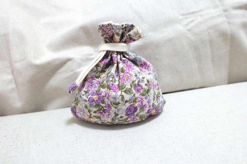 有袋底的迷你束口袋-春花朵朵(紫) - 手提包/手提袋 - 其他材质 紫色