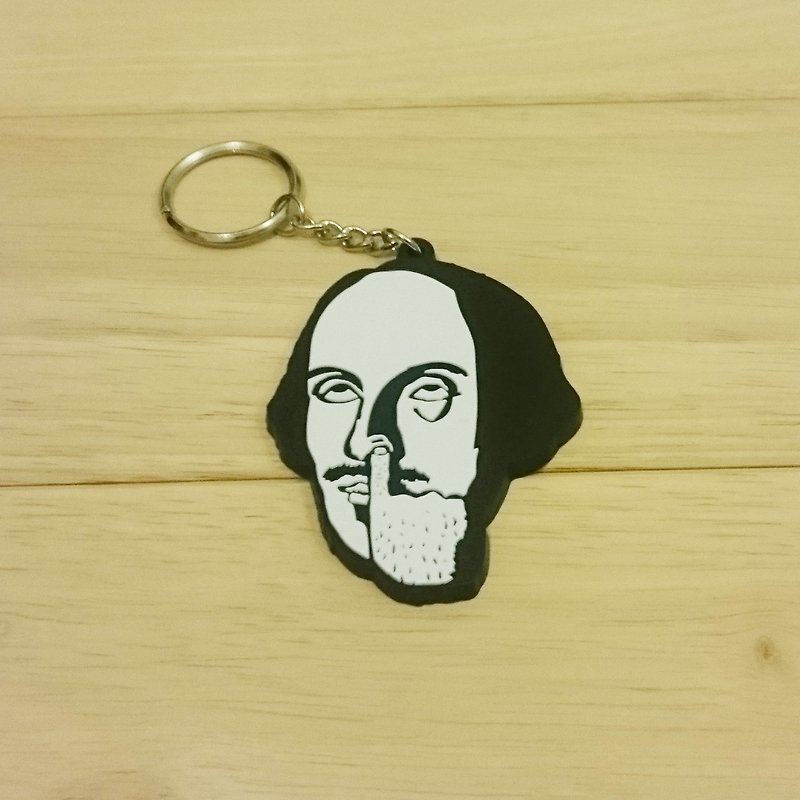 【莎士比亚先生毫不在乎】搞笑软胶钥匙圈 - 钥匙链/钥匙包 - 塑料 黑色
