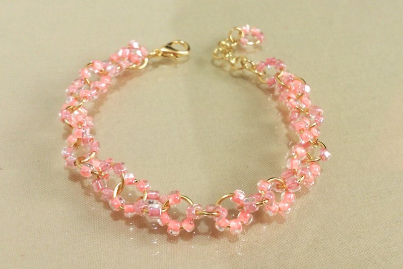 珍珠粉圆系列 透明粉圆珠手链 樱花纷飞时 - 手链/手环 - 其他材质 粉红色
