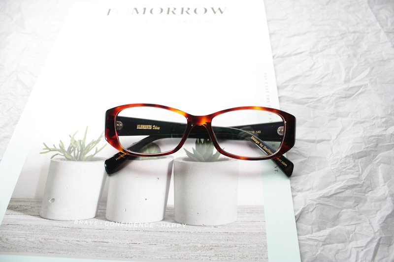 ELEMENTS eyewear 咖啡红玳瑁色方形眼镜框日本手造 - 眼镜/眼镜框 - 其他材质 咖啡色