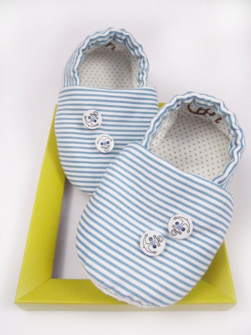 手工婴儿鞋  BABY弥月礼《海洋水手风》 - 婴儿鞋 - 其他材质 蓝色