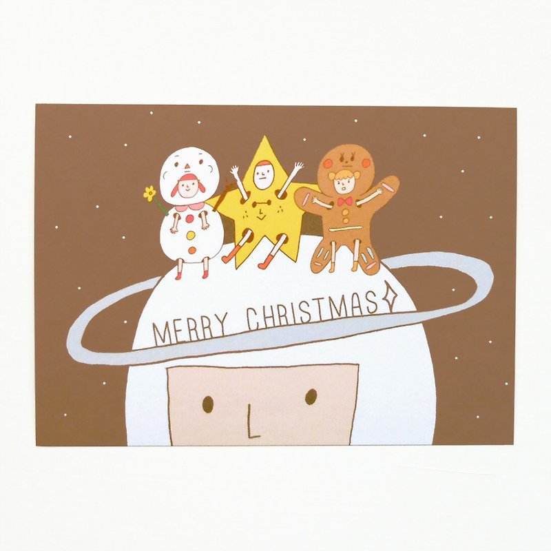 宇宙圣诞夜明信片 - 卡片/明信片 - 纸 咖啡色