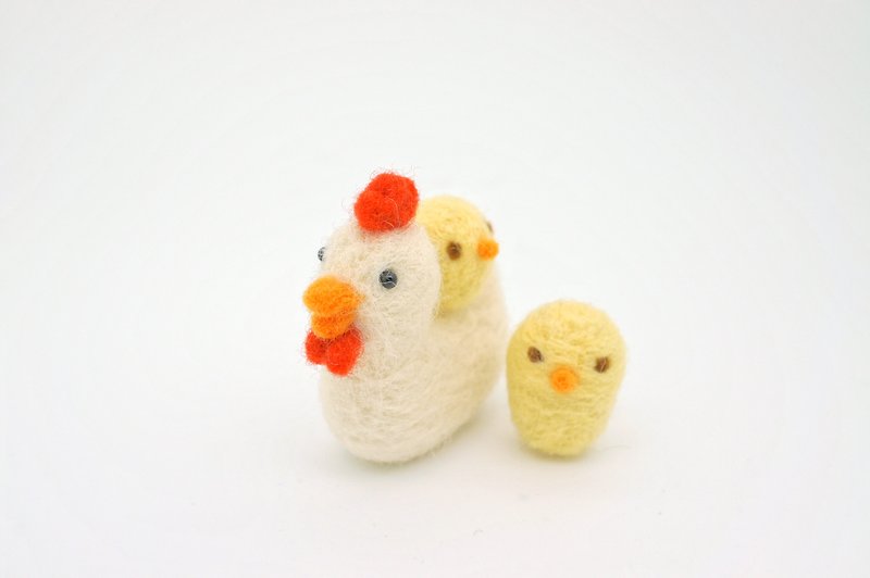羊毛毡玩偶 -- 小鸡亲子组 - 玩偶/公仔 - 羊毛 白色
