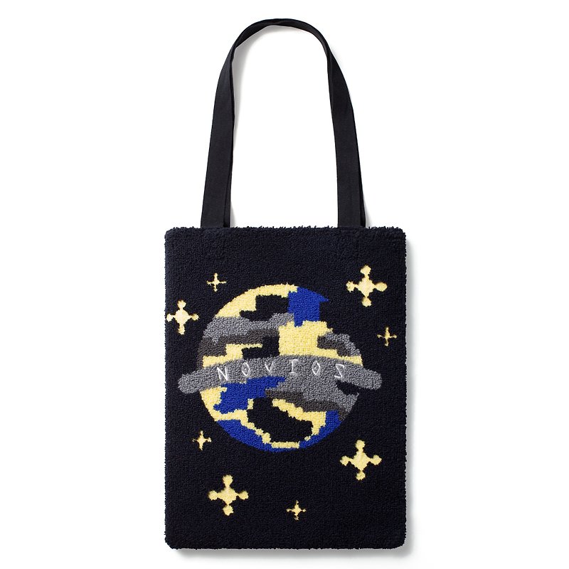 惑星Tote Bag　创意绣花包 单肩包 - 手提包/手提袋 - 其他材质 蓝色