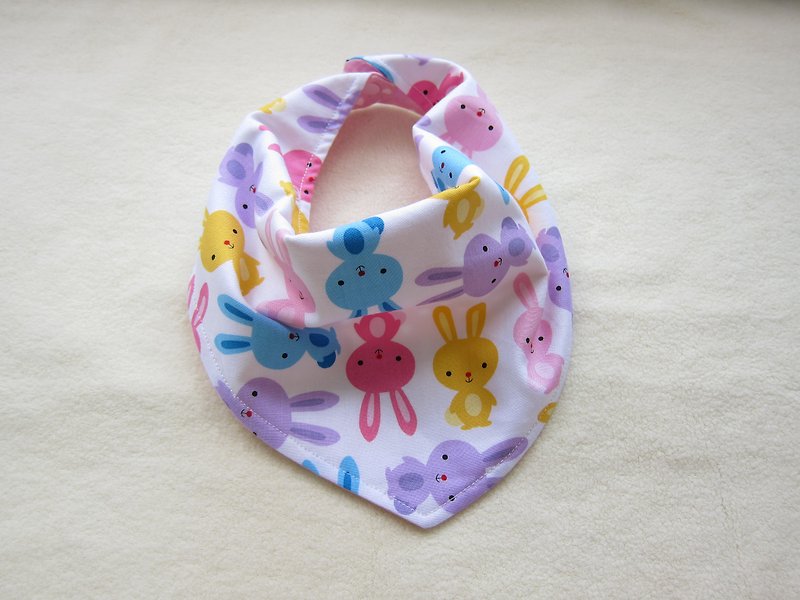 彩色小兔子宝宝-婴儿宝贝纯棉三角口水巾、领巾 - 围嘴/口水巾 - 其他材质 多色