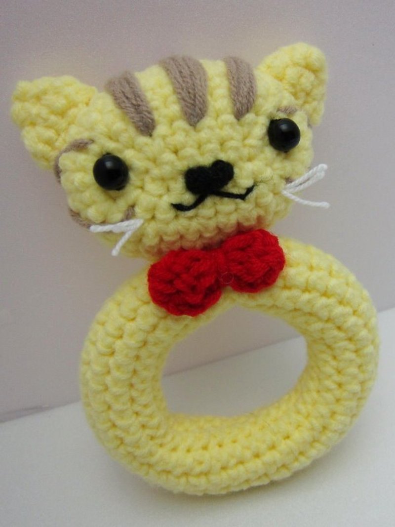 虎斑猫．毛线针织手摇铃 ～ 最可爱的弥月礼 - 满月礼盒 - 其他材质 多色