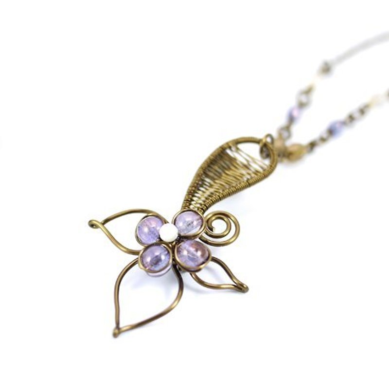 漾紫叶子项链 - 项链 - 宝石 
