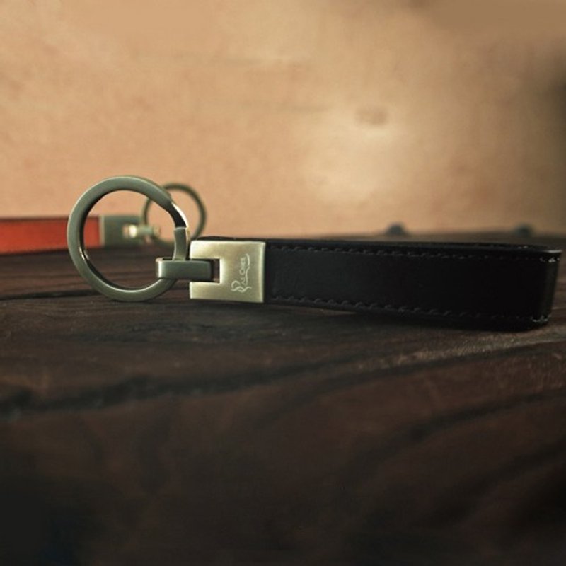【PAS CHER 巴夏喀】极简小方钥匙圈 - 钥匙链/钥匙包 - 真皮 多色