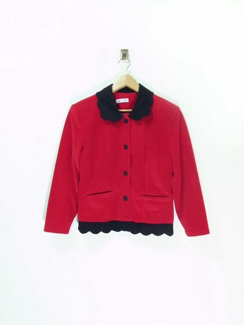 黑与桃红 刷毛外套  PdB古着 - 女装休闲/机能外套 - 其他材质 红色