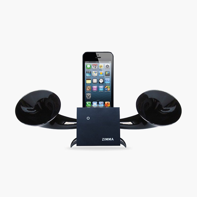 百货福利品!ZIMMA-立体双声道免提器黑版(两色)iPhone SE以下机种 - 扩音器/喇叭 - 木头 黑色