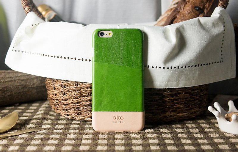 alto iPhone 6  4.7寸 真皮手机壳背盖， Metro - 草绿/本色 [可定制雷雕，需加购] - 手机壳/手机套 - 真皮 绿色