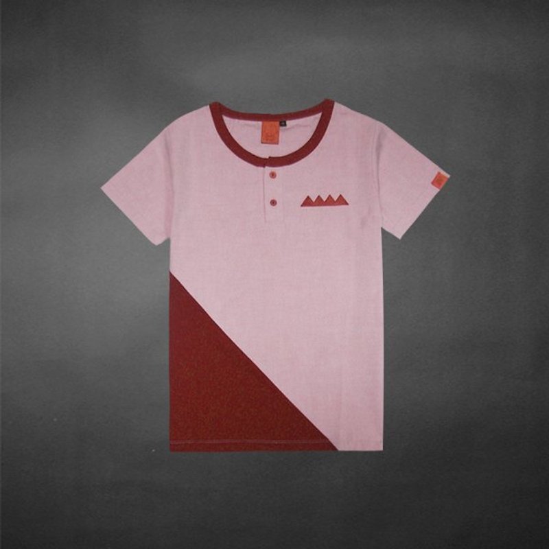 直角三角形拼接Tee－就像制服一样!!! 淡红 (只剩XS、XXS) - 女装 T 恤 - 其他材质 粉红色