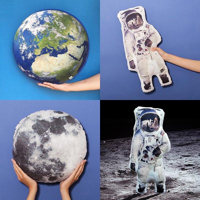 【太空系列抱枕】太空人 / 月球 / 地球抱枕 - 枕头/抱枕 - 其他材质 灰色
