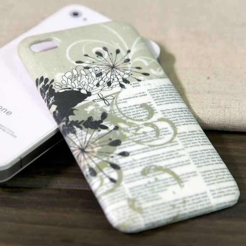 iPhone 4s 背包外壳：白银花语 - 手机壳/手机套 - 防水材质 白色