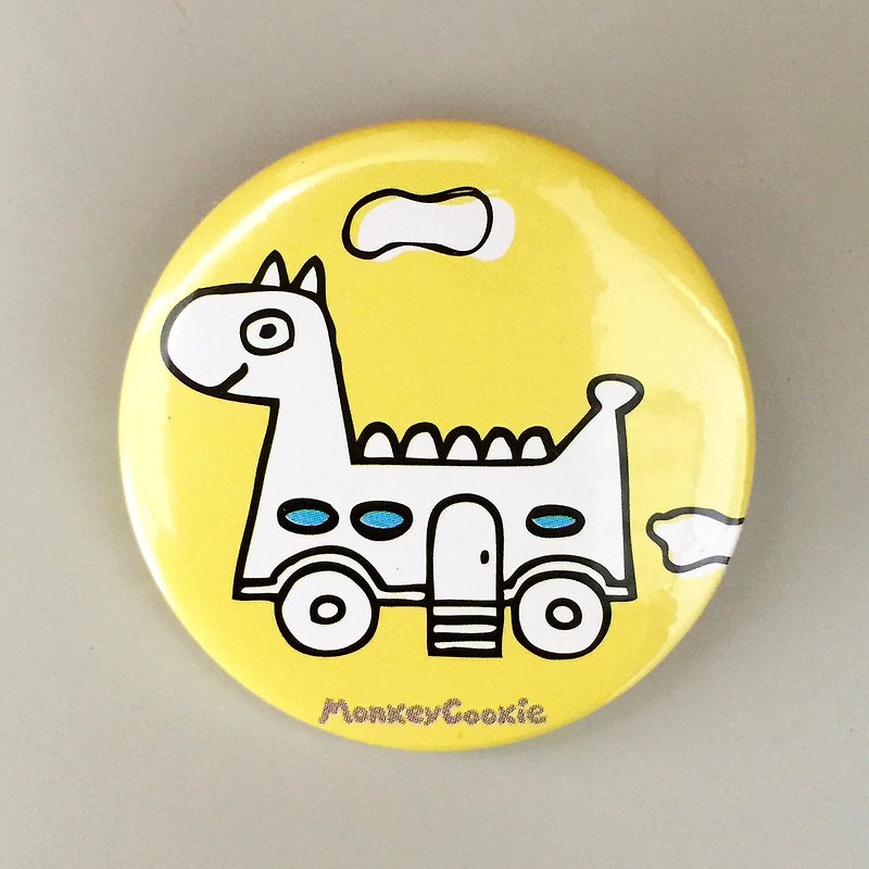胸章 恐龙公车 | MonkeyCookie - 徽章/别针 - 塑料 黄色