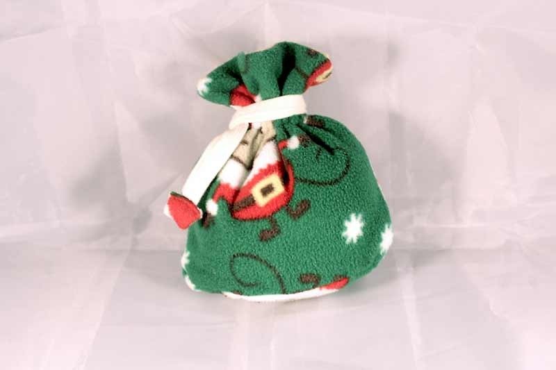 有袋底的迷你束口袋-绿色耶诞小猴 - 化妆包/杂物包 - 其他材质 绿色