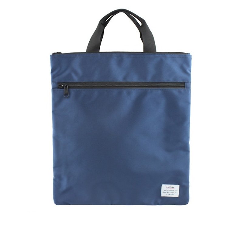 AMINAH休闲日系风-长方形扁包款(蓝)【am-0244】 - 手提包/手提袋 - 聚酯纤维 蓝色